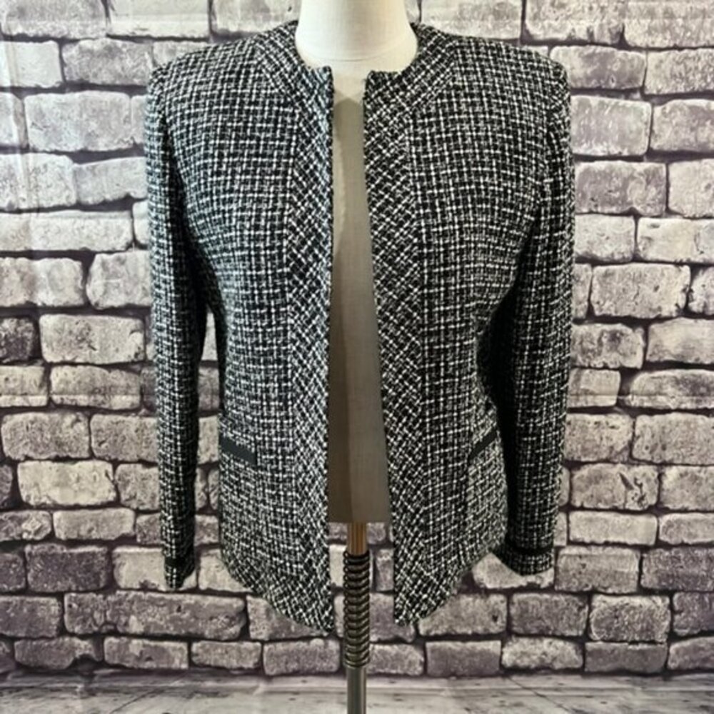 Karen Scott Black & White Fully Lined Jacket Size 10P